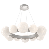 Gaia Radial Ring Chandelier Medium Beige Silver Opal White By Hammerton