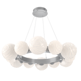 Gaia Radial Ring Chandelier Medium Novel Classic Silver Opal White By Hammerton