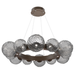 Gaia Radial Ring Chandelier Medium Flat Bronze Smoke By Hammerton