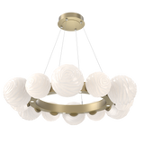 Gaia Radial Ring Chandelier Medium Gilded Brass Opal White By Hammerton