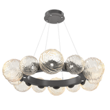 Gaia Radial Ring Chandelier Medium Novel Graphite Amber By Hammerton