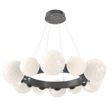 Gaia Radial Ring Chandelier Medium Novel Graphite Opal White By Hammerton