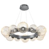 Gaia Radial Ring Chandelier Medium Gunmetal Amber By Hammerton