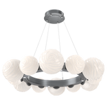 Gaia Radial Ring Chandelier Medium Gunmetal Opal White By Hammerton