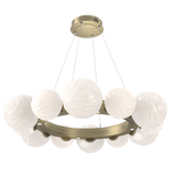 Gaia Radial Ring Chandelier Medium Heritage Brass Opal White By Hammerton