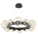 Gaia Radial Ring Chandelier Medium Matte Black Amber By Hammerton