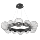 Gaia Radial Ring Chandelier Medium Matte Black Clear By Hammerton