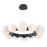 Gaia Radial Ring Chandelier Medium Matte Black Opal White By Hammerton