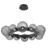 Gaia Radial Ring Chandelier Medium Matte Black Smoke By Hammerton