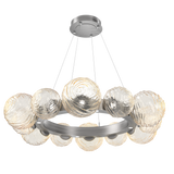Gaia Radial Ring Chandelier Medium Satin Nickel Amber By Hammerton