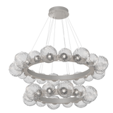 Gaia Radial Ring Chandelier Two Tier Beige Silver Clear By Hammerton