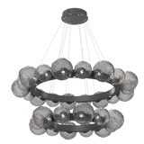 Gaia Radial Ring Chandelier Two Tier Graphite Smoke By Hammerton