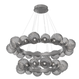 Gaia Radial Ring Chandelier Two Tier Satin Nickel Smoke By Hammerton