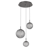 Gaia Round Pendant Chandelier 3 Lights Graphite Smoke By Hammerton