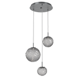 Gaia Round Pendant Chandelier 3 Lights Gunmetal Smoke By Hammerton