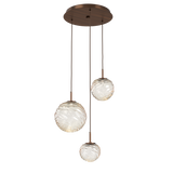 Gaia Round Pendant Chandelier 3 Lights Oil Rubbed Bronze Amber By Hammerton