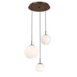 Gaia Round Pendant Chandelier 3 Lights Oil Rubbed Bronze Opal White By Hammerton