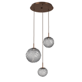 Gaia Round Pendant Chandelier 3 Lights Oil Rubbed Bronze Smoke By Hammerton