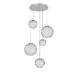 Gaia Round Pendant Chandelier 5 Lights Classic Silver Clear By Hammerton