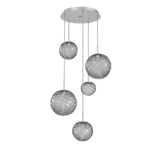 Gaia Round Pendant Chandelier 5 Lights Classic Silver Smoke By Hammerton