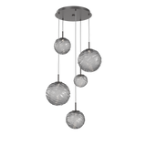 Gaia Round Pendant Chandelier 5 Lights Graphite Smoke By Hammerton