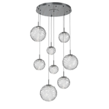 Gaia Round Pendant Chandelier 8 Lights Gunmetal Clear ByHammerton
