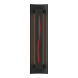 Gallery Cutout Wall Sconce in Black, Red Glass by Hubbardton Forge