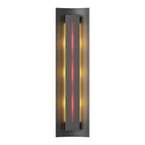 Gallery Wall Sconce in Black, Red Glass by Hubbardton Forge