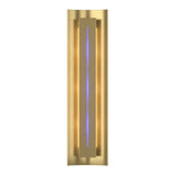 Gallery Wall Sconce in Modern Brass, Blue Glass by Hubbardton Forge