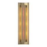 Gallery Wall Sconce in Soft Gold, Red Glass by Hubbardton Forge