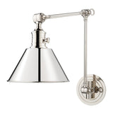 Garden City Swing Arm Wall Sconce - 33 Inch Reach - Polished Nickel by Hudson Valley
