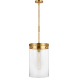 Garrett Cylinder Pendant — 12 3/8", Burnished Brass