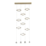 Gatsby 9-Light LED Chandelier, shown in Modern Brass, by Hubbardton Forge