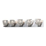 Gatsby Vanity Light 5 Light, shown in Vintage Platinum, by Hubbardton Forge