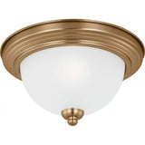 Geary Flushmount — 10.5 Inch, Satin Brass with Satin Etched Glass