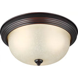 Geary Flushmount — 14.5 Inch, Bronze with Amber Scavo Glass