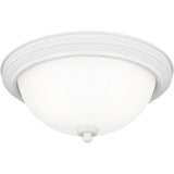 Geary LED Flushmount — White with Satin Etched Glass
