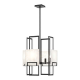 Geo Pendant 4 Light in Black, Frosted Glass by Hubbardton Forge