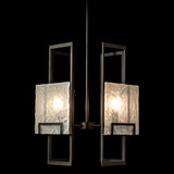 Geo Pendant 4 Light detail in Oil Rubbed Bronze, Frosted Glass, by Hubbardton Forge