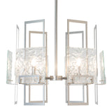 Geo Pendant 6 Light, shown in Sterling, Clear Glass, by Hubbardton Forge