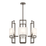 Geo Pendant 6 Light in Bronze, Frosted Glass by Hubbardton Forge