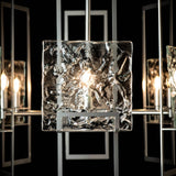 Geo Pendant 6 Light detail in Sterling, Clear Glass, by Hubbardton Forge