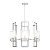 Geo Pendant 6 Light in Vintage Platinum, Clear Glass by Hubbardton Forge