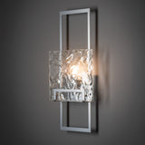 Geo Wall Sconce detail in Sterling, Clear Glass, by Hubbardton Forge