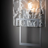 Geo Wall Sconce detail in Sterling, Clear Glass, by Hubbardton Forge