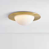 Geraldton Flush Mount Aged Brass Medium By Hudson Valley With Light