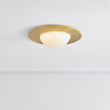 Geraldton Flush Mount Aged Brass Small By Hudson Valley With Light