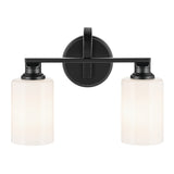 Gioe Vanity Light 2-Light in Black with White Glass