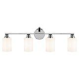 Gioe Vanity Light 4-Light in Chrome with White Glass