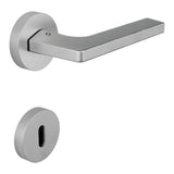 Gira Door Lever in Satin Chrome angled view by Colombo Design